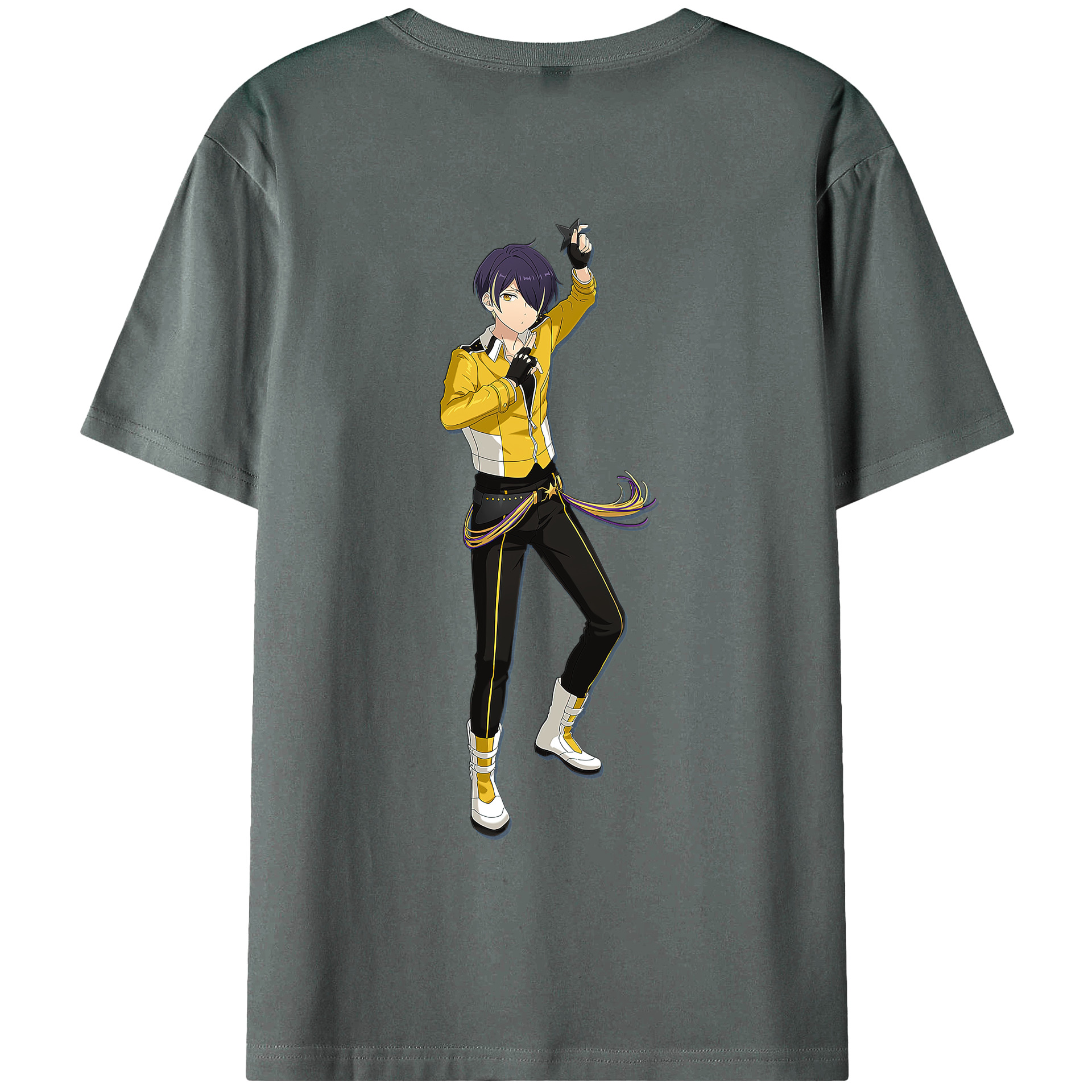 （画像用） あんさんぶるスターズ! Ensemble Stars 綿100％ メンズ半袖Tシャツ（バックプリント） 通気性